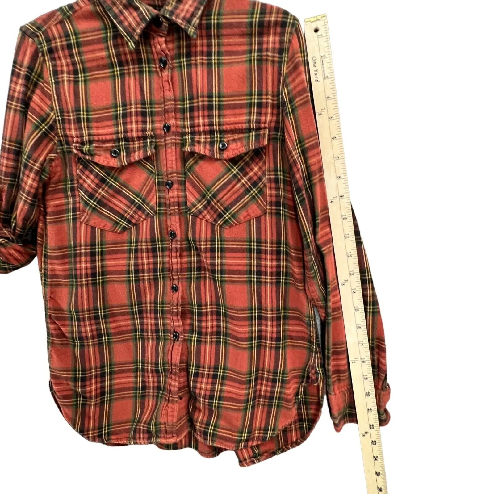 Ralph Lauren Denim & Supply RL Surplus Flannel Shirt XS Red Plaid Button Classic - Image 9