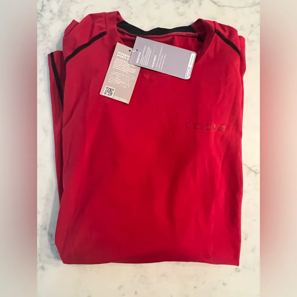 Tesla Motors Long Sleeve Red Athletic Compression Crew Neck Shirt Size XL New - Image 3