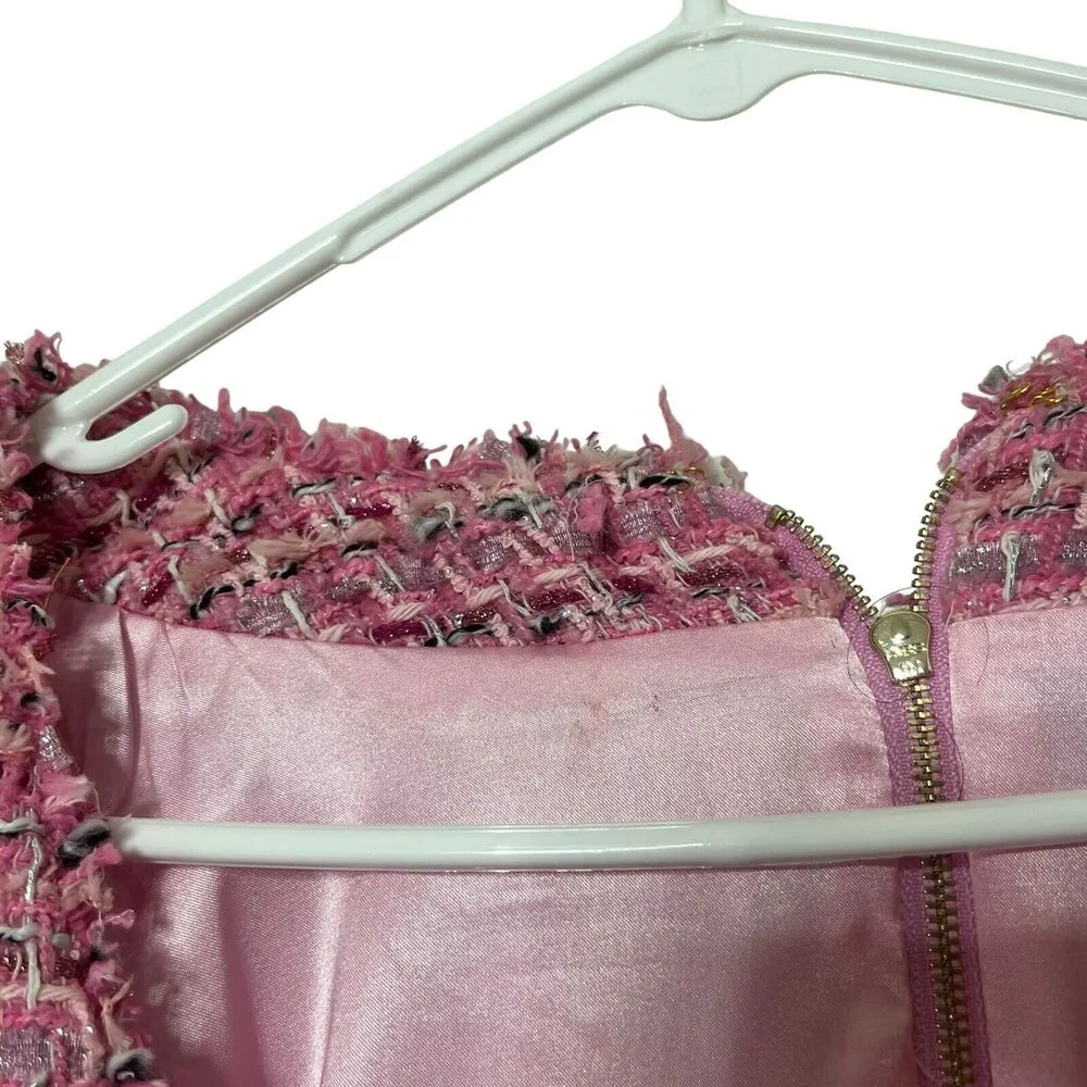 Generation Love  Anne Tweed Mini Dress Pink Melange Classic Women’s Size XL - Image 13