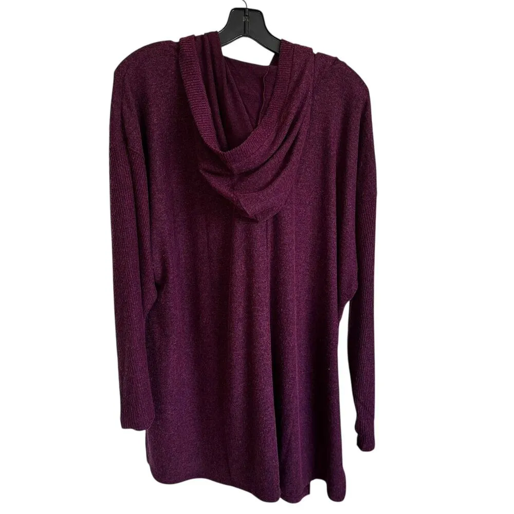 Lane Bryant Maroon Hooded Stretch Knit Sweater Women Plus Size 18/20 NWT | 70-50 - Image 2