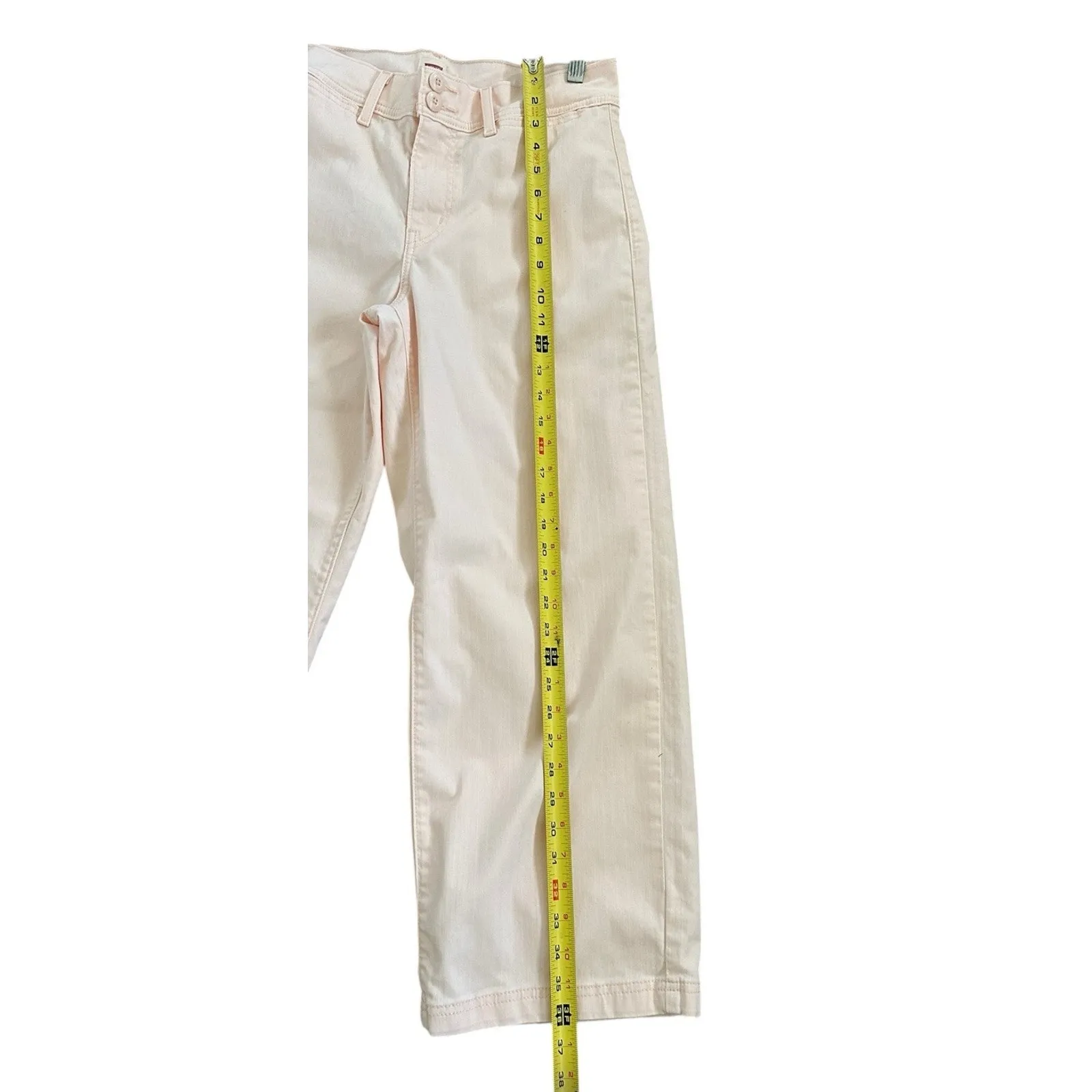 Levi's Women’s Classic Utility Jeans Wide Leg Crop Mid Rise Light Pink Sz 8 - Image 6