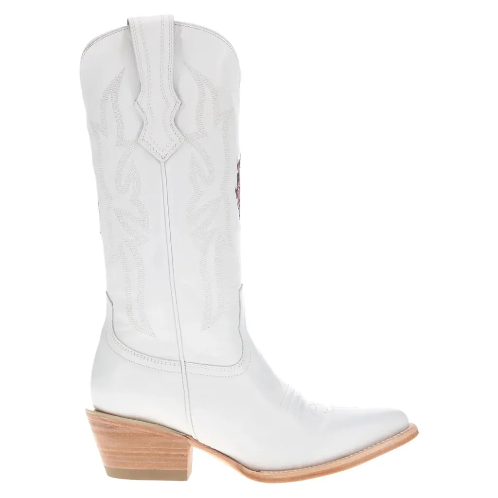 Vaccari University Cowboy Cowgirl Boots Arkansas Razorbacks Game Day Size 6.5 White - Image 4