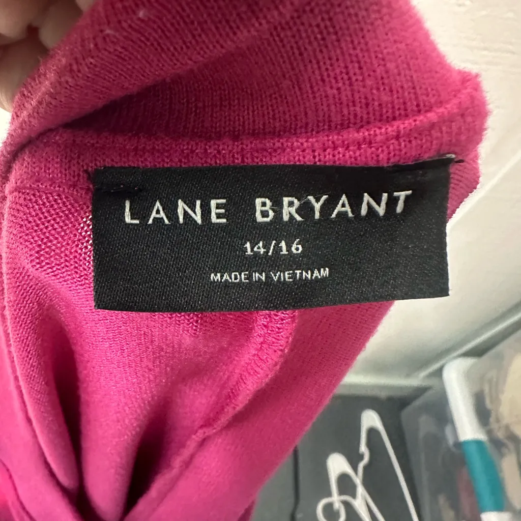 Lane Bryant Pink V-Neck Tunic Sweater Plus Sz 14/16 EUC - Image 7