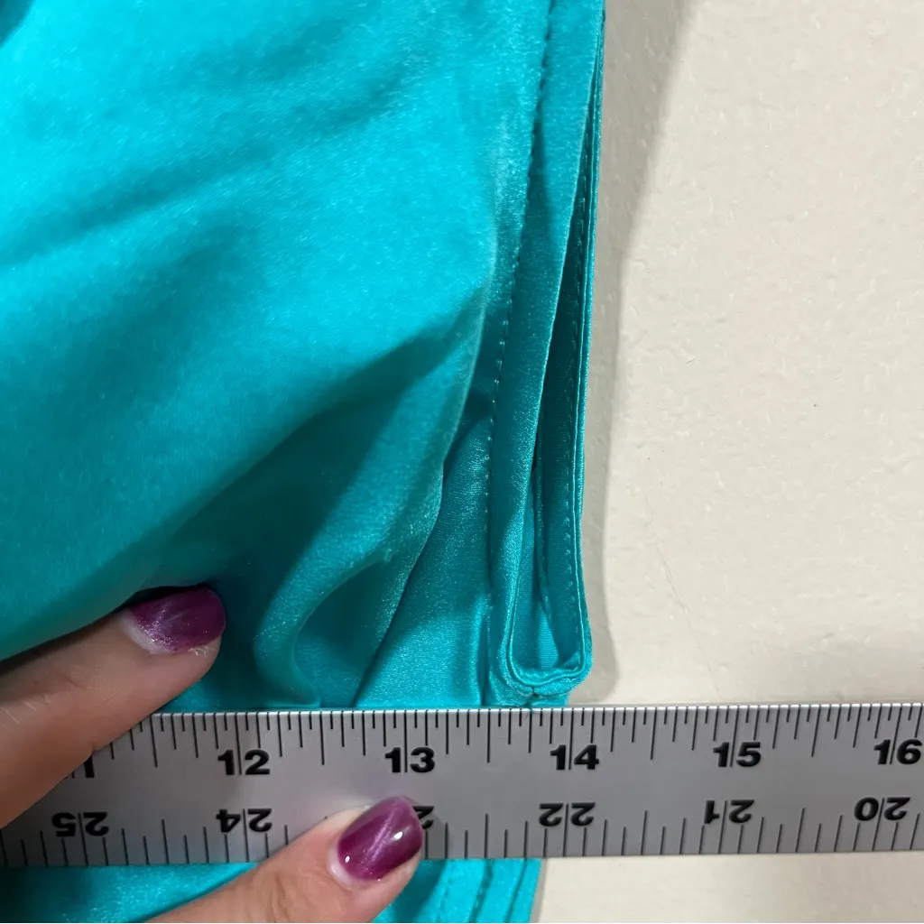 NWT THE SEI Draped silk satin gown Asymmetric sky 65" from shoulder - Image 8