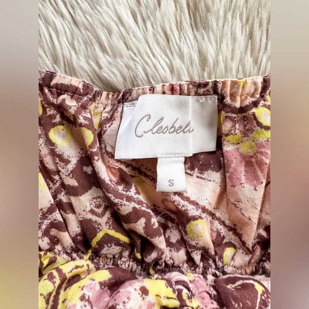 Cleobella Stella Midi Dress in Geo Print Brown Neutral Ruffle Size Small - Image 16