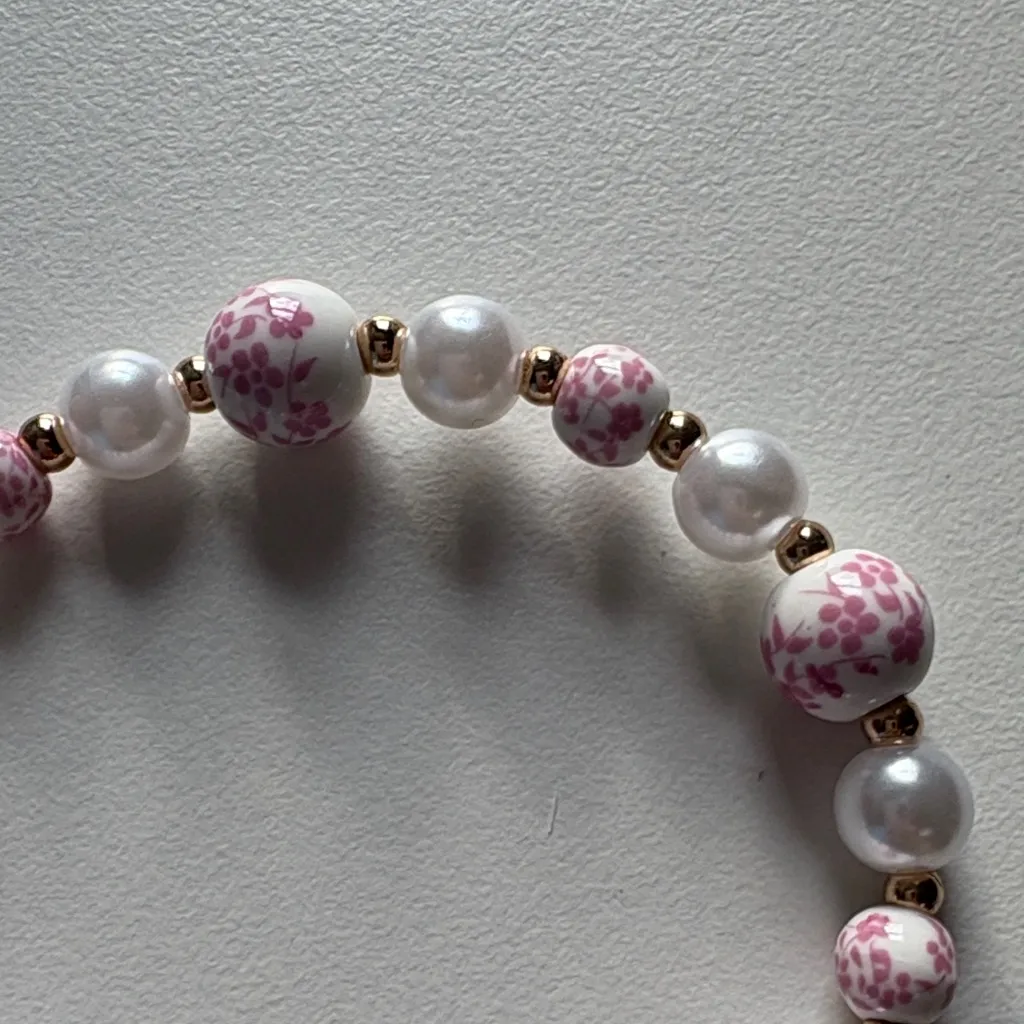 Floral Heart Jewelry Set with Pearls White - Image 4