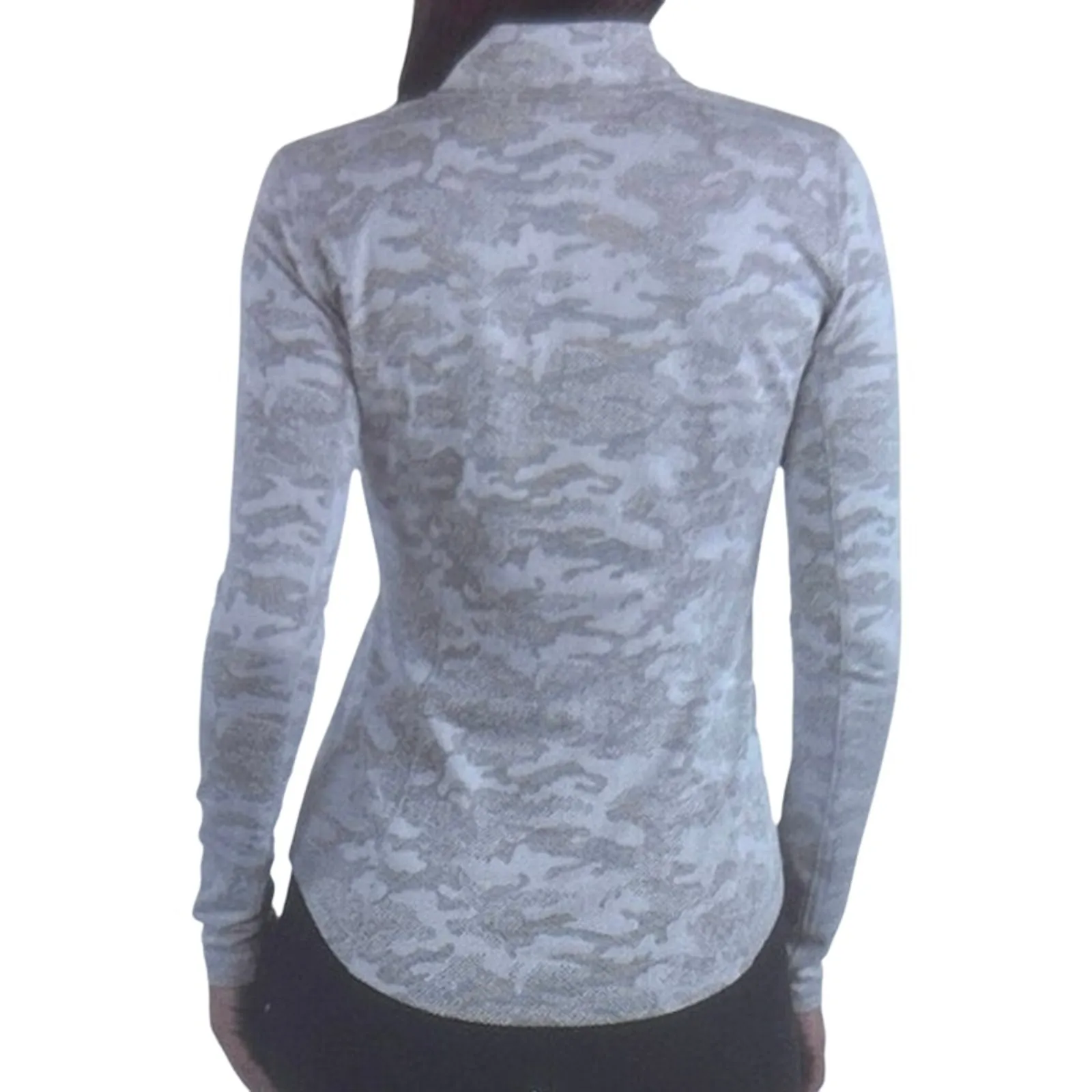 Spyder Women's White and gray Tech Quarter Zip Top Long Sleeve Pullover Gray XXL - Image 2