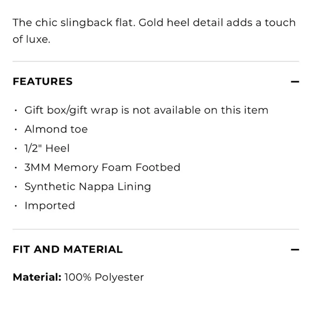 NEW Talbots Edison Slingback Bow Flats Metallic
Heel Size 9 - Image 8