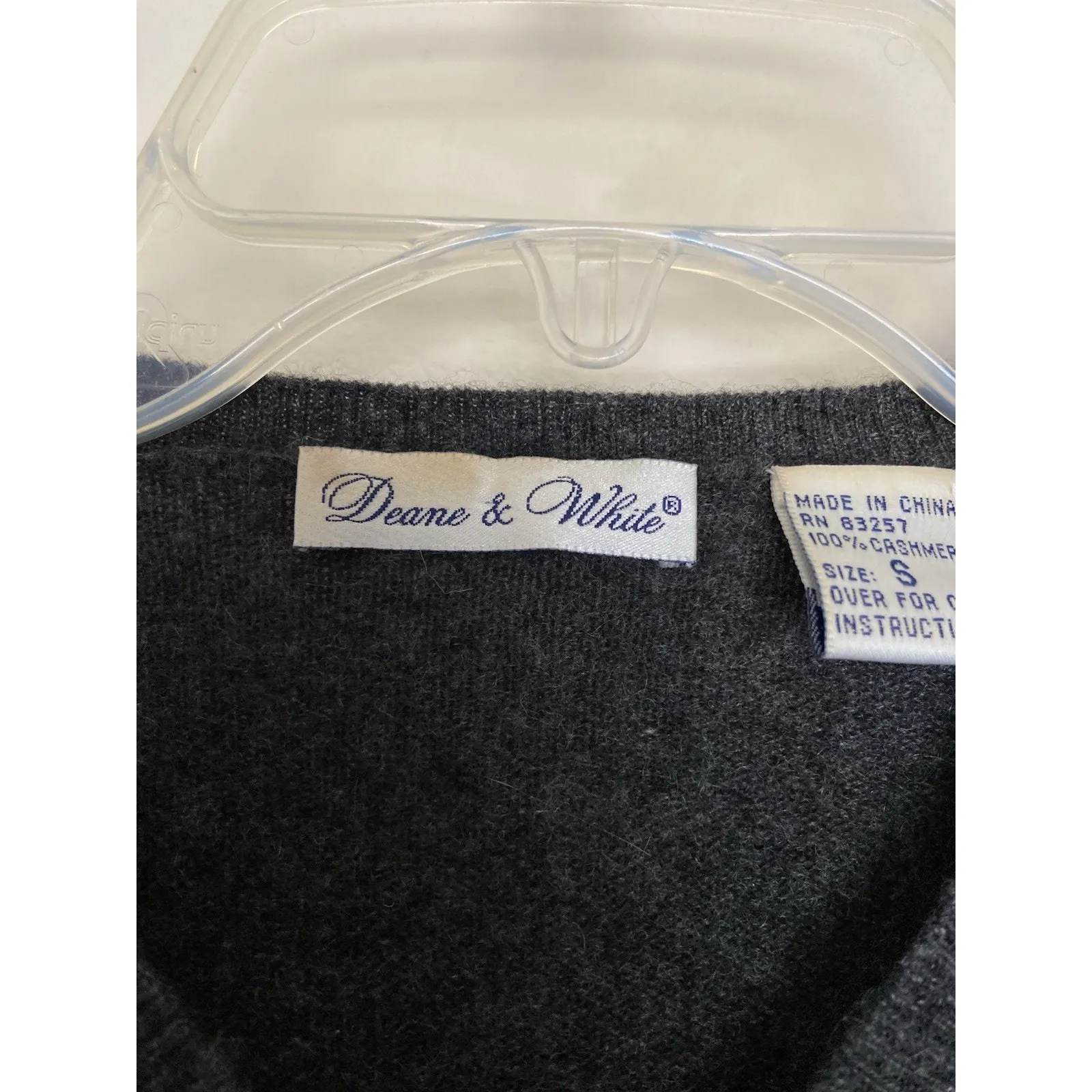 Deane & White Charcoal Gray Grey Vneck 100% Cashmere Jumper Sweater Womens Small - Image 4