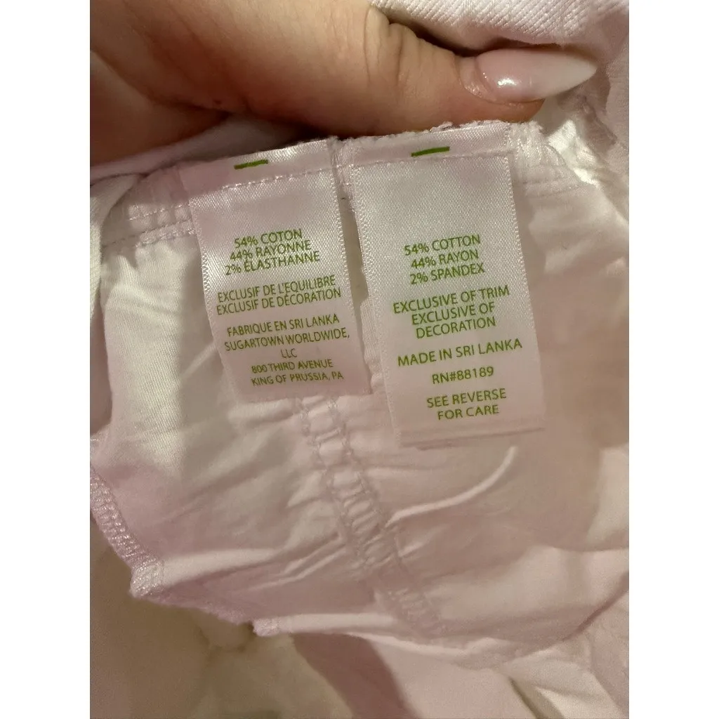 NWT Lilly Pulitzer Women's Size 16 White Liza High Rise Crop Flare Jeans - Image 6