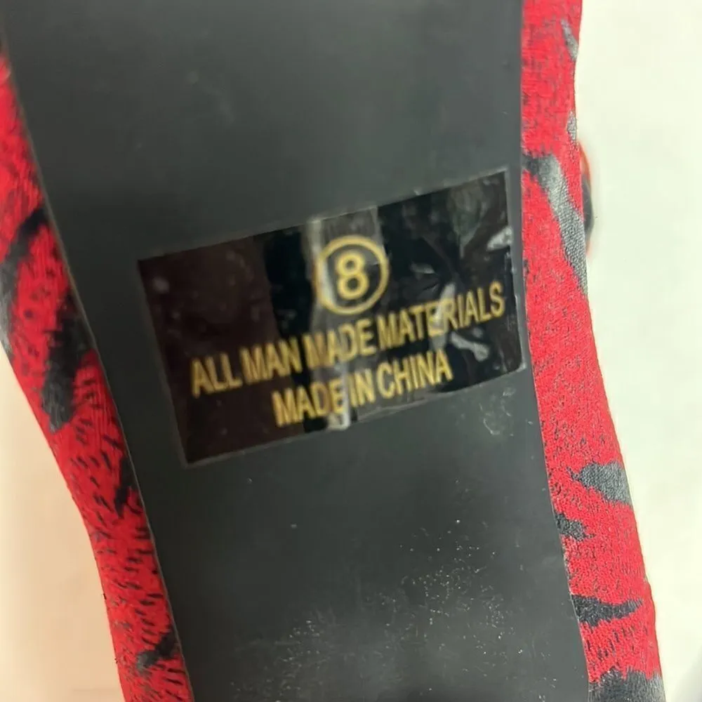 LILIANA Tiger Print peep toe platform stiletto heels, size 8 D17 - Image 9