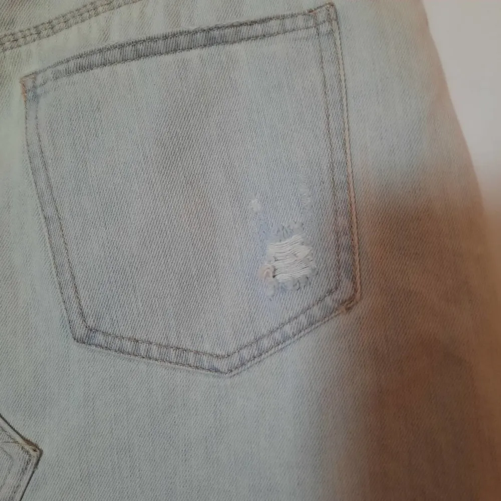 Free People Skirt Silver Lake Denim Mini High Rise Pleated Frayed Hem Size 27 - Image 8