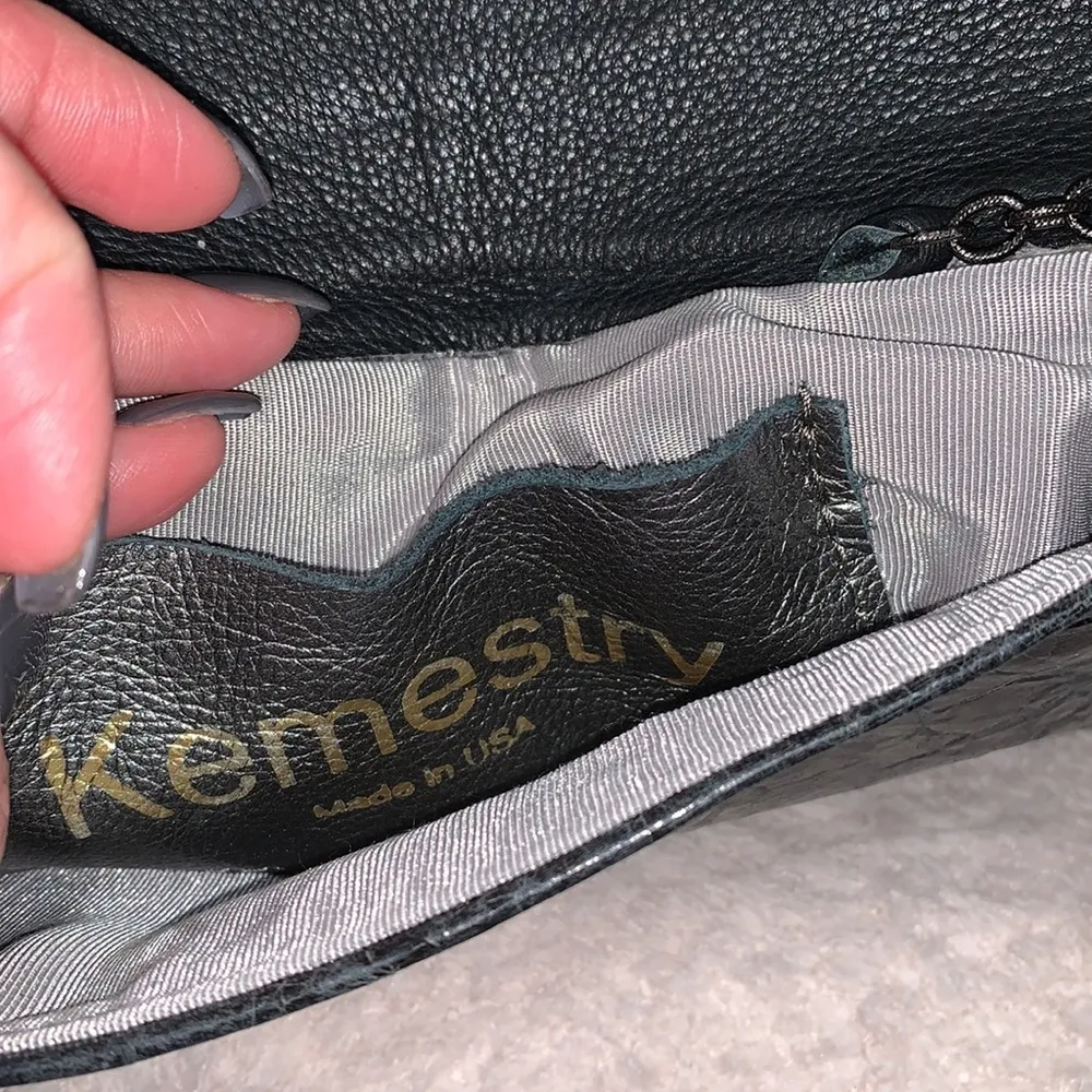 Kemestry clutch handbag purse women animal fur hair on front clasp magnetic Brown - Image 5