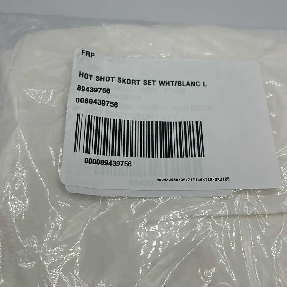 NEW!  MOVEMENT HOT SHOT Skort Set WHITE L Skirt Shorts Crop Muscle T - Image 2