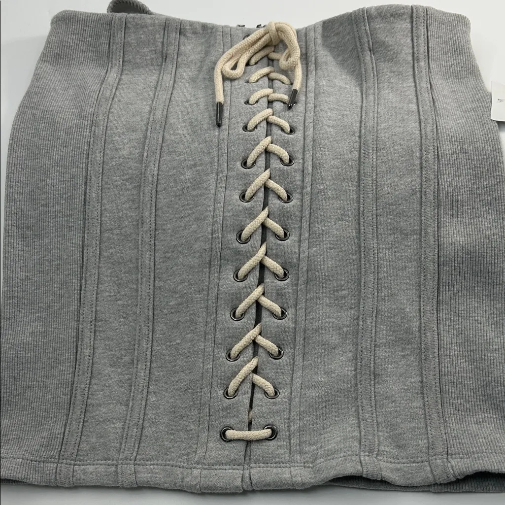 Forever 21 Heather Gray Lace-Up Skirt - Image 7
