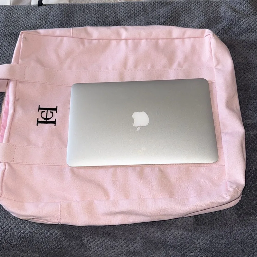 Carolina Herrera Pink Canvas Tote Bag Large Zip Shoulder Bag - Image 10