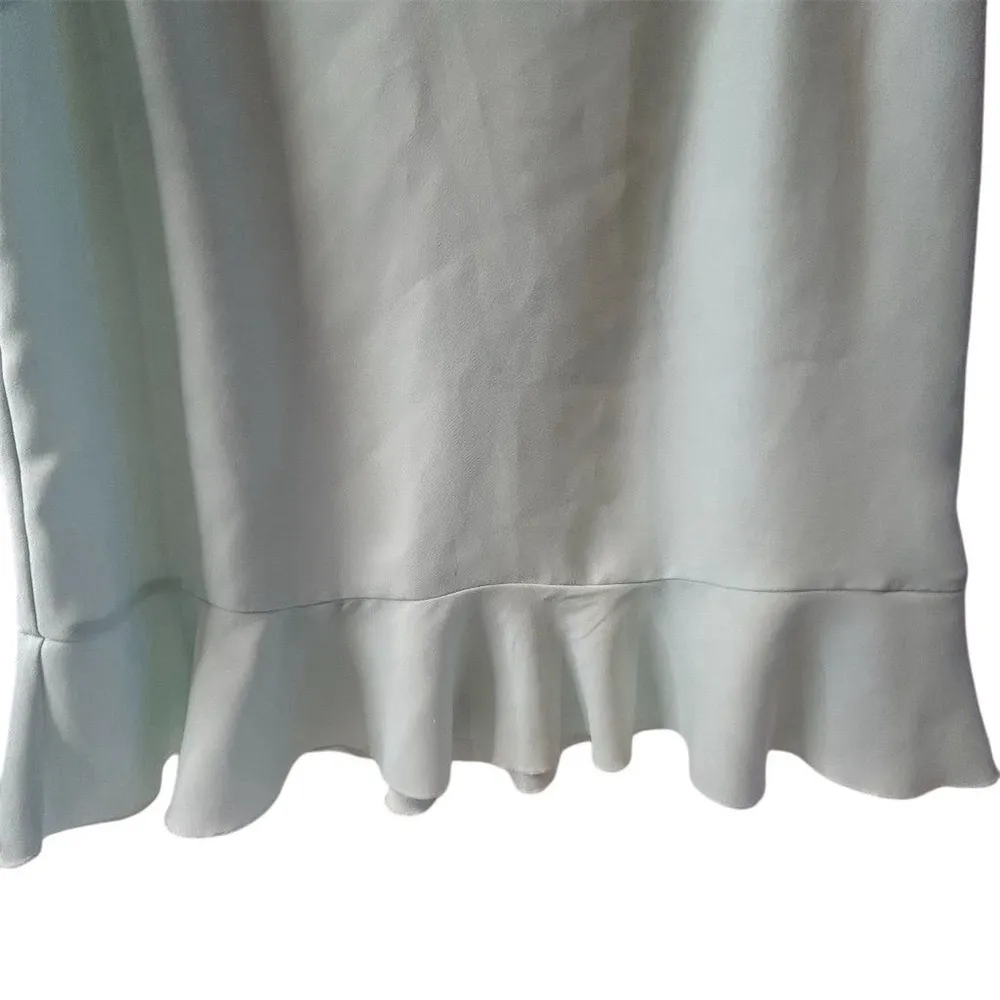 Banana Republic Women's Green Sleeveless V-Neck Ruffle Tank Top L - Image 6