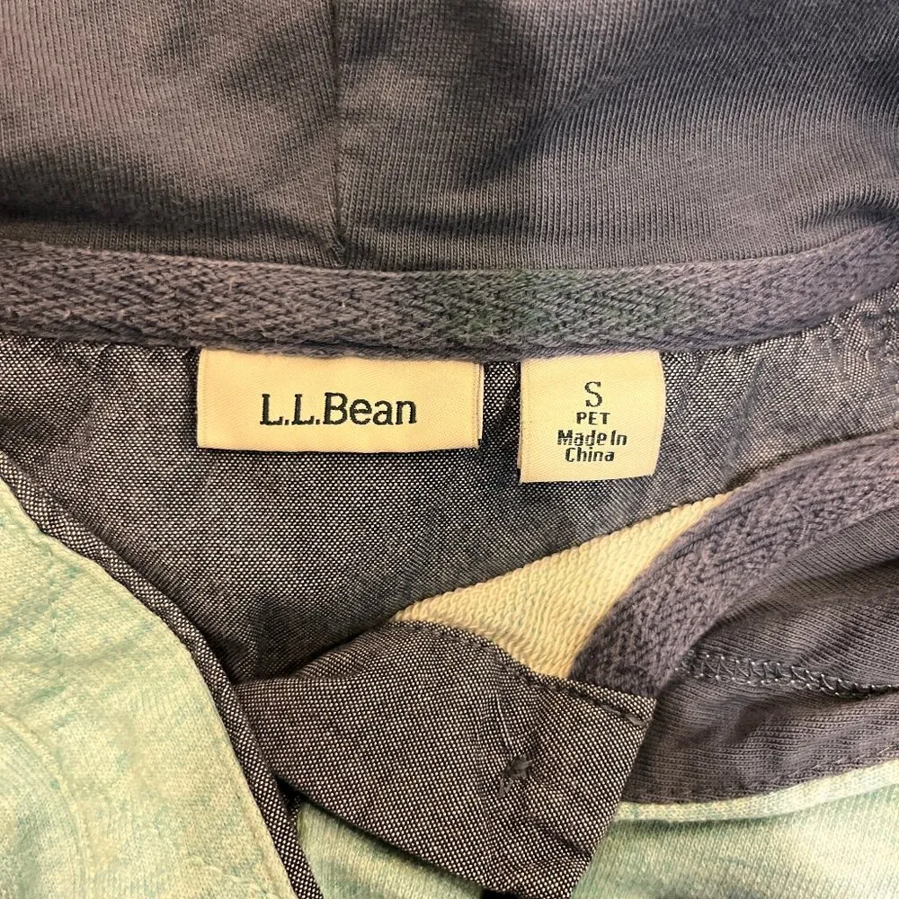 LL Bean Rugby Henley Hoodie Womens SP Pullover Sweatshirt Turquoise 100% Cotton Green Size undefined - Image 8