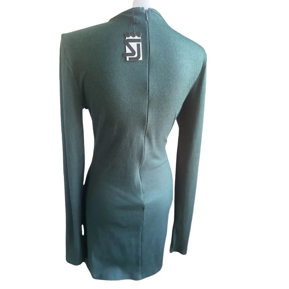 NWT Shane Justin Green Chain Lace Up mini Dress 2XL Party Size undefined - Image 3