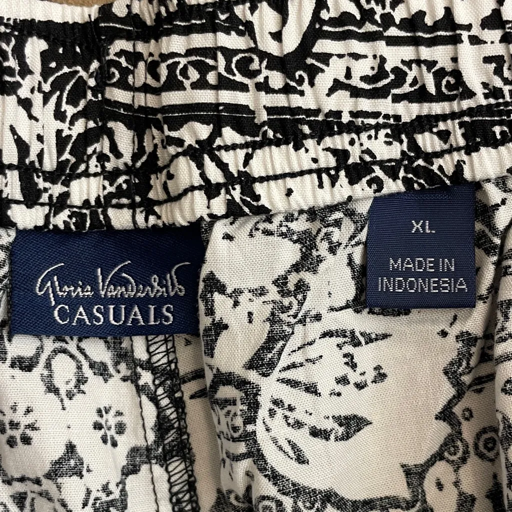 Gloria Vanderbilt Casuals Black & White Printed Capri Pants – Size XL(J8)!! - Image 5