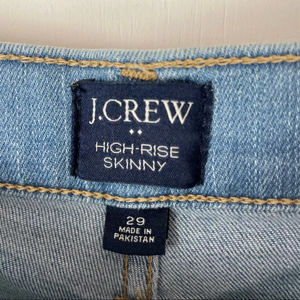 J. Crew High Rise Skinny Button Fly Light Medium Wash Jeans Sz 29 - Image 7