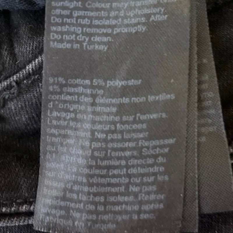 AllSaints Womens Grace Slashed Black Skinny Mid Rise Distressed Denim Jeans 25 - Image 6