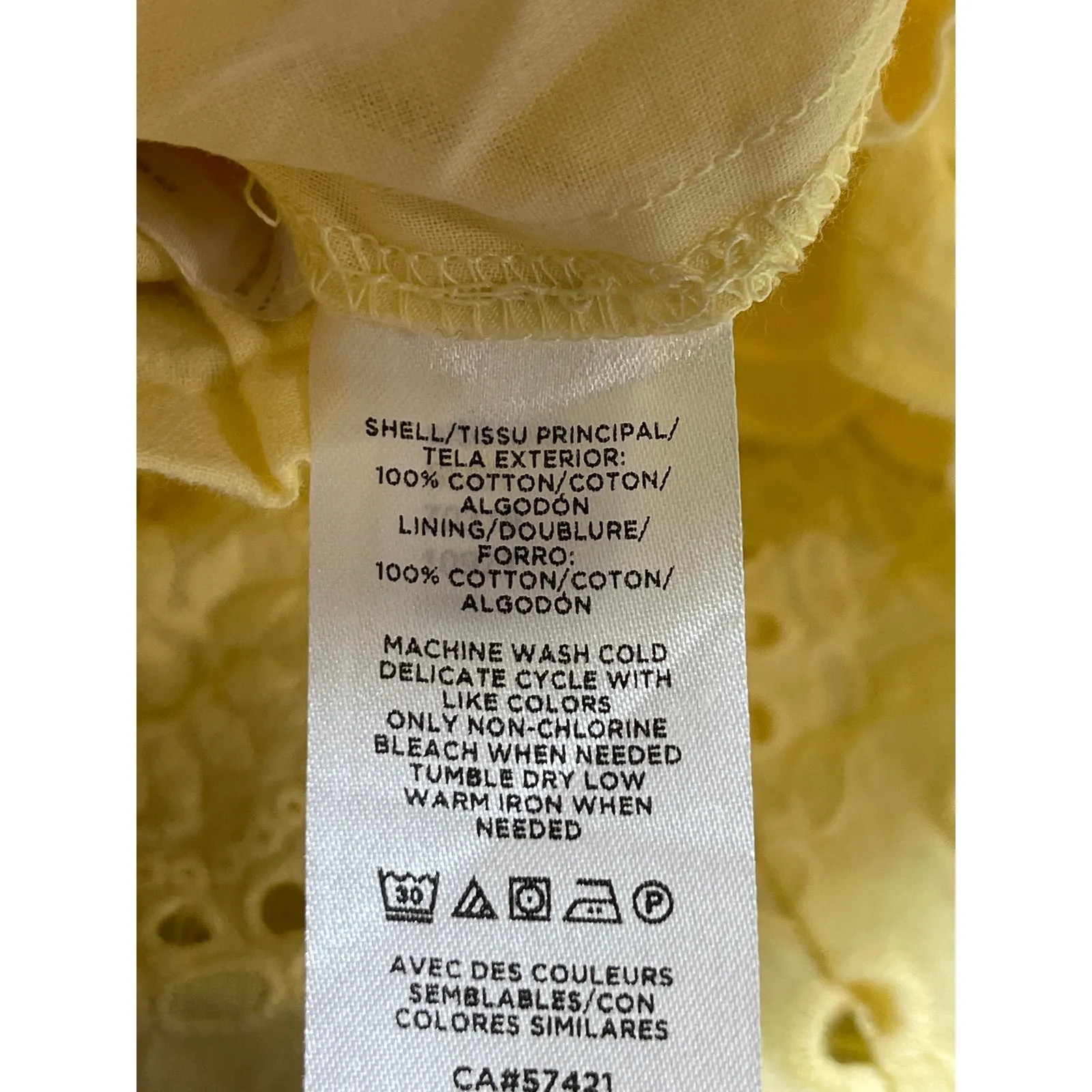 Ann Taylor LOFT Yellow Floral Eyelet Embroidered Ruffle Tiered Mini Skirt Size S - Image 5