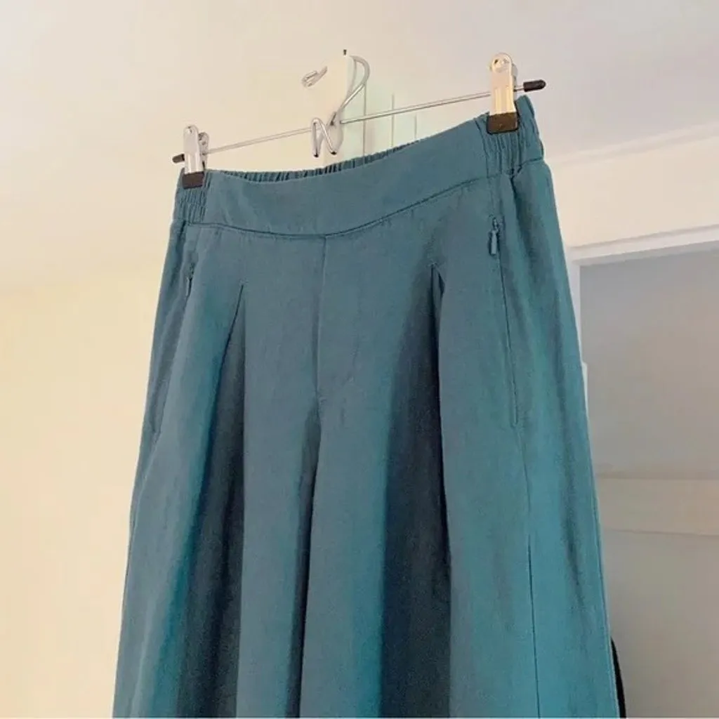 Playa Linen Wide Crop Pant in Borealis Green Size 0 Retail $89 - Image 9