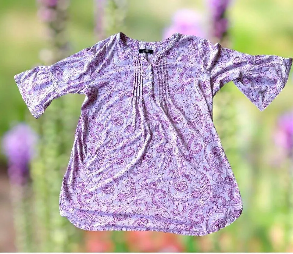 Lauren Ralph Lauren Nightgown LargeRetro Sleep Shirt Floral Monogram Cot… Pink Size undefined - Image 6