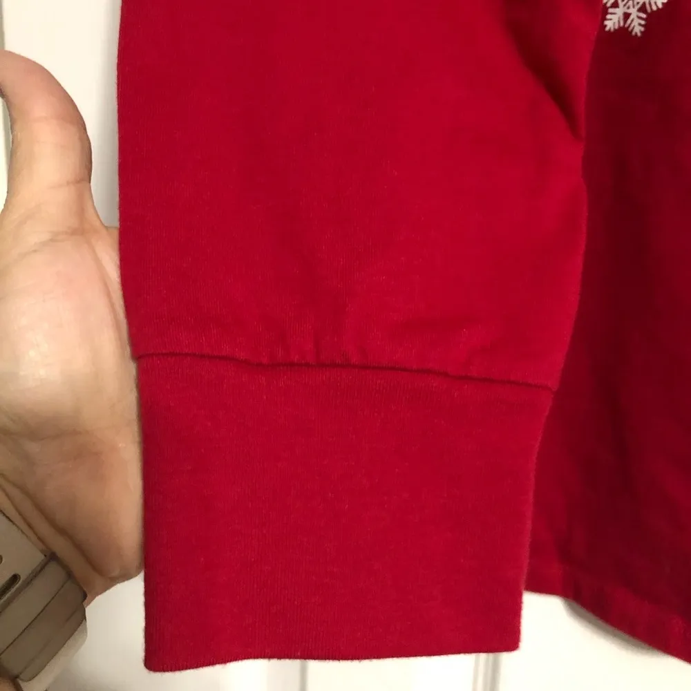 Family PJs from Macy’s Merry and bright red long sleeve shirt womens extra large Size XL - Image 4