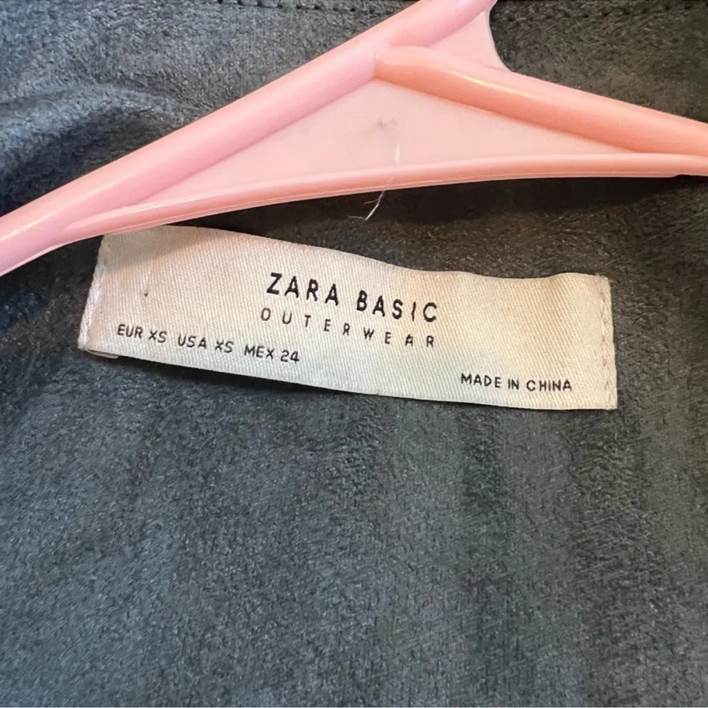 Zara Women's Gray faux leather, suede Jacket - Image 2