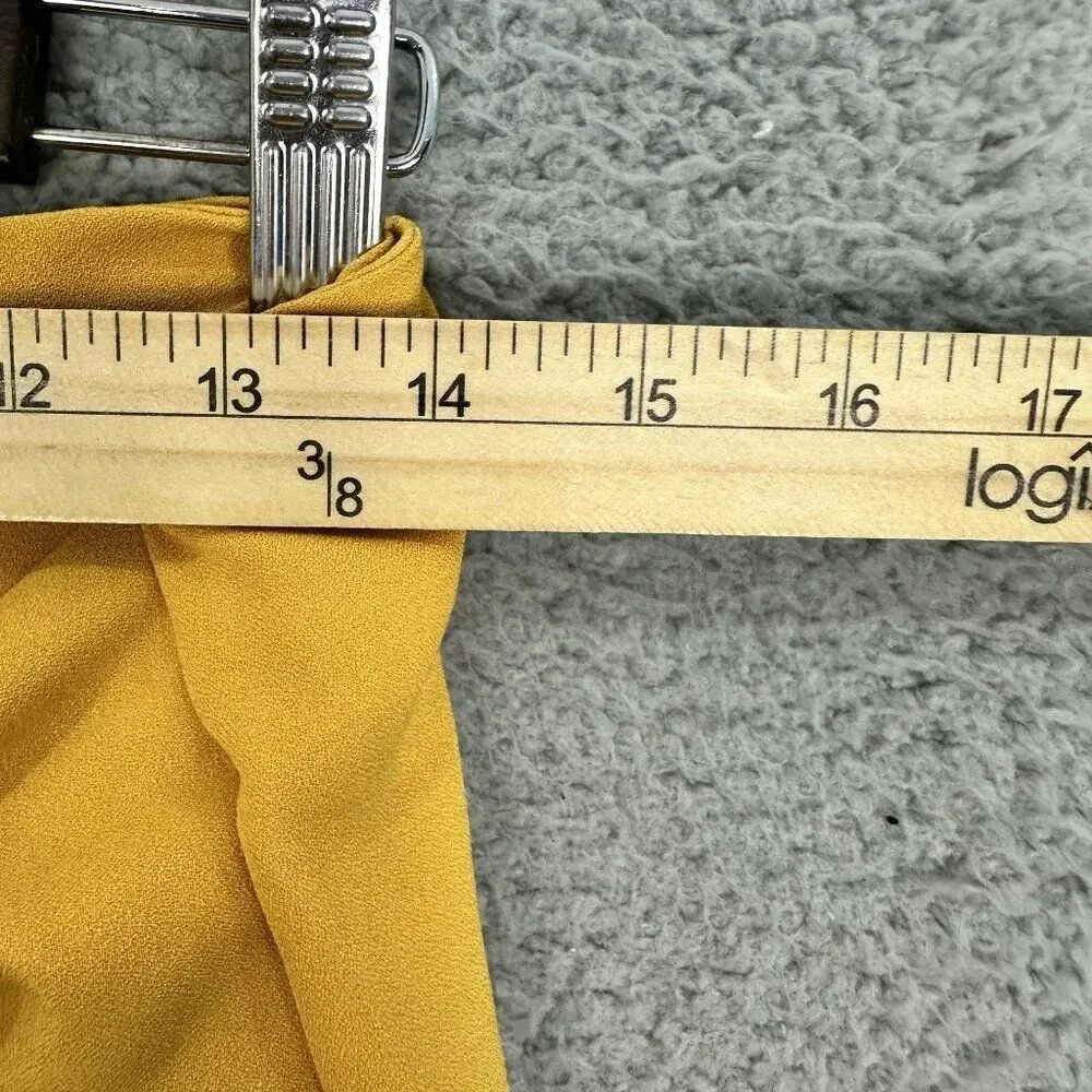 Gypsies & moondust wide leg pants womens large yellow high rise belted boho glam - Image 2