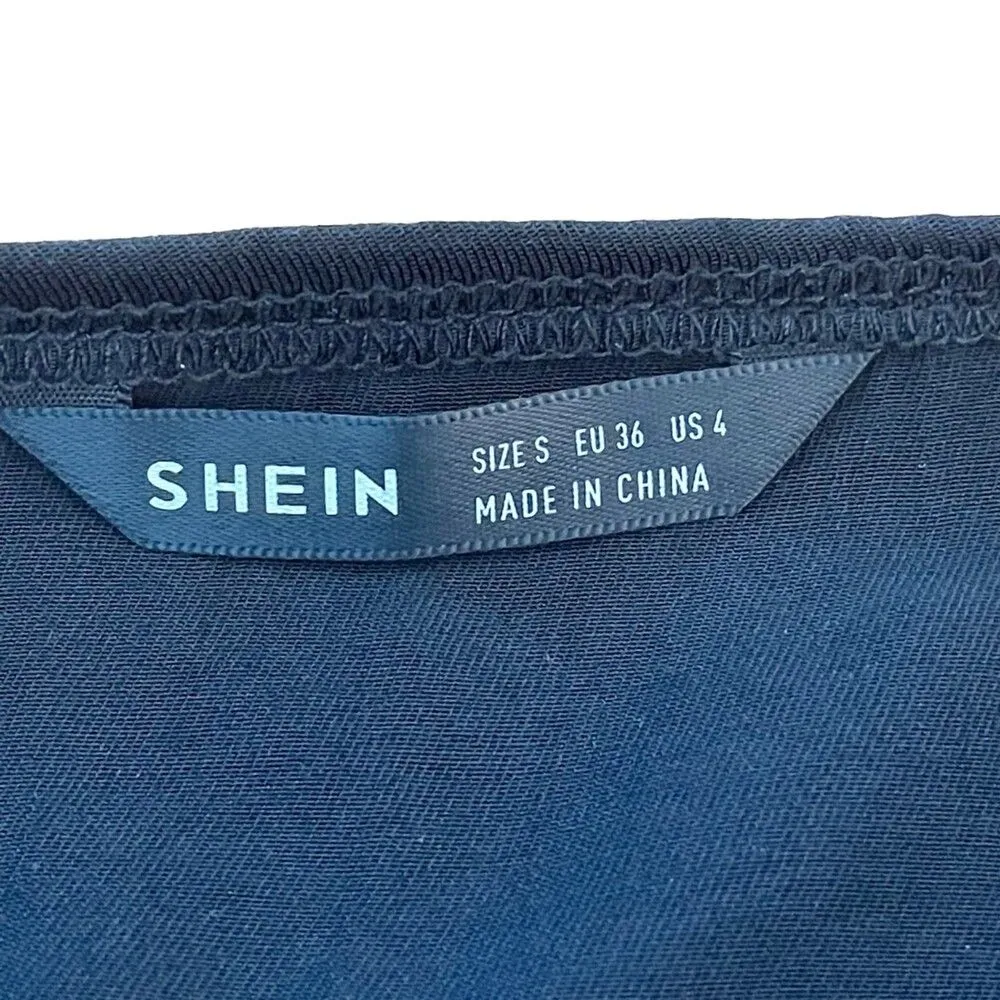 SHEIN | NWOT Black Crushed Satin Twisted Spaghetti Strap Crop Top | Small - Image 7