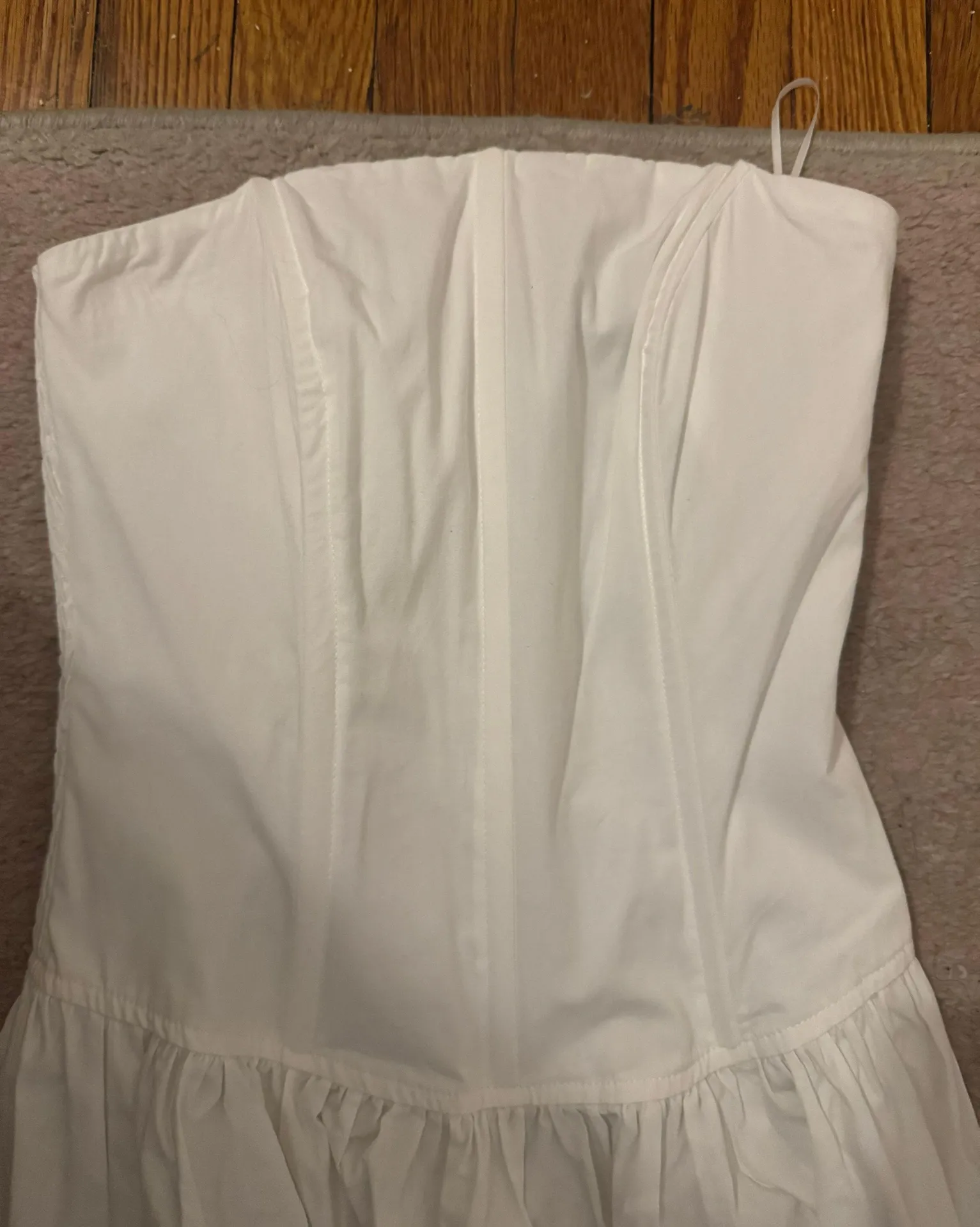 Boutique White Corset Midi Dress - Image 3