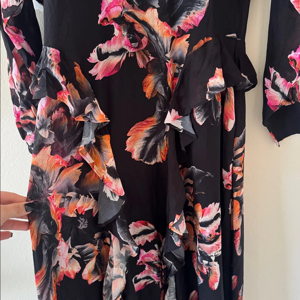 ALLSAINTS JESSICA FLORAL PRINT RUFFLE MAXI DRESS, Size 4US 36EU, $329 - Image 11