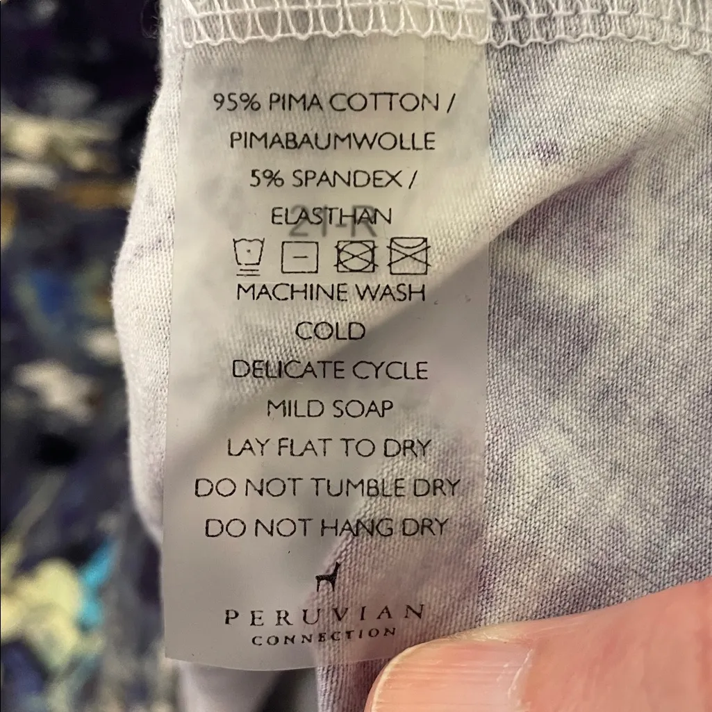 Peruvian Connection Water Color Pima Cotton Top Small - Image 5