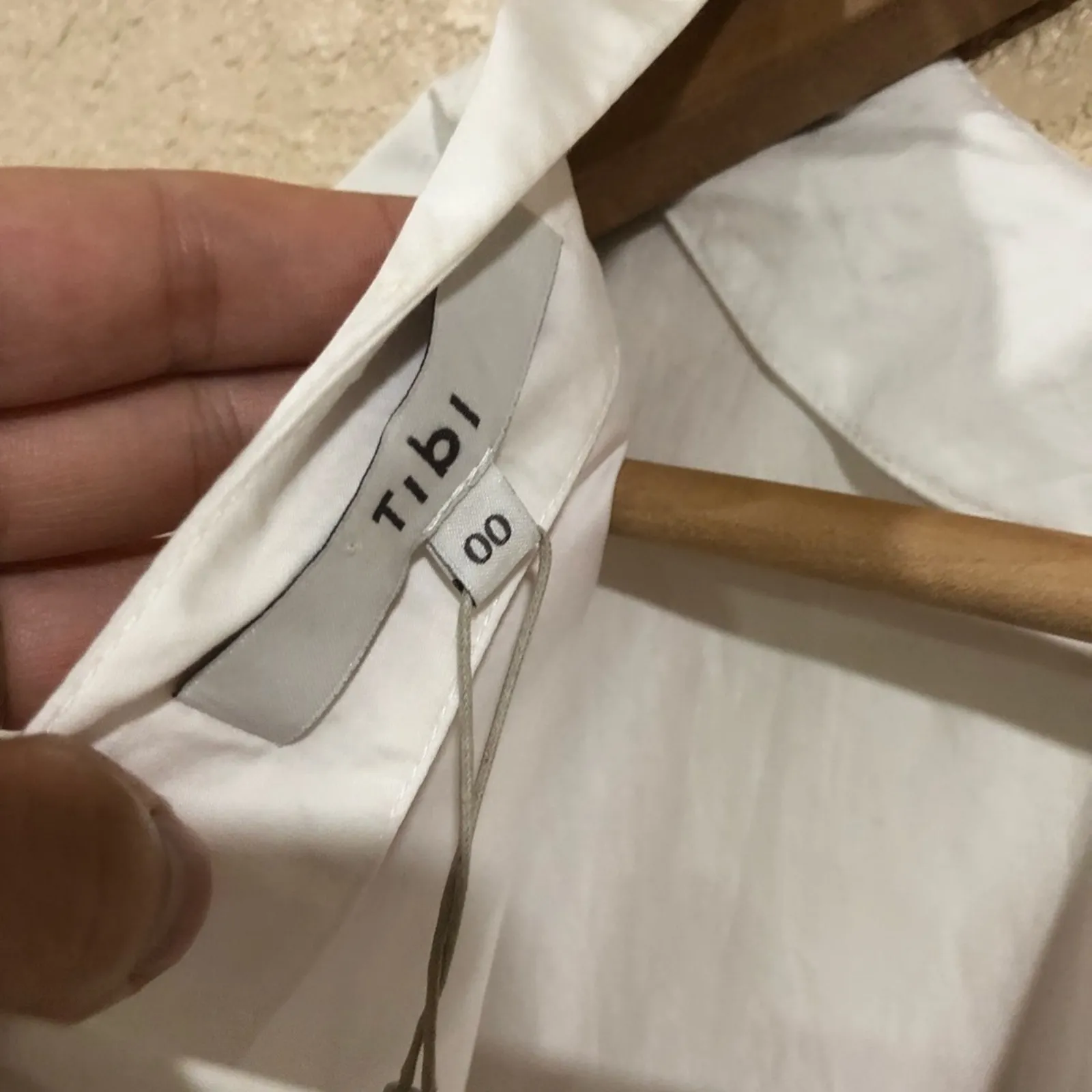 NWT Tibi white tech poplin popover with cutouts and snaps on back - Image 8