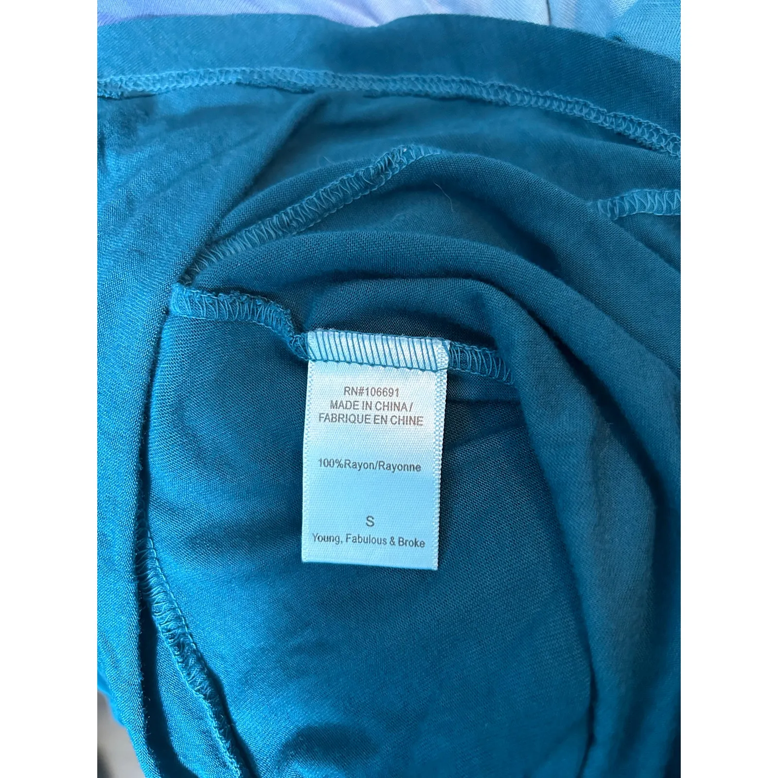 Young Fabulous & Broke Mini Dress Small Blue Ombre Tie Dye Drape Fairy Grunge - Image 8