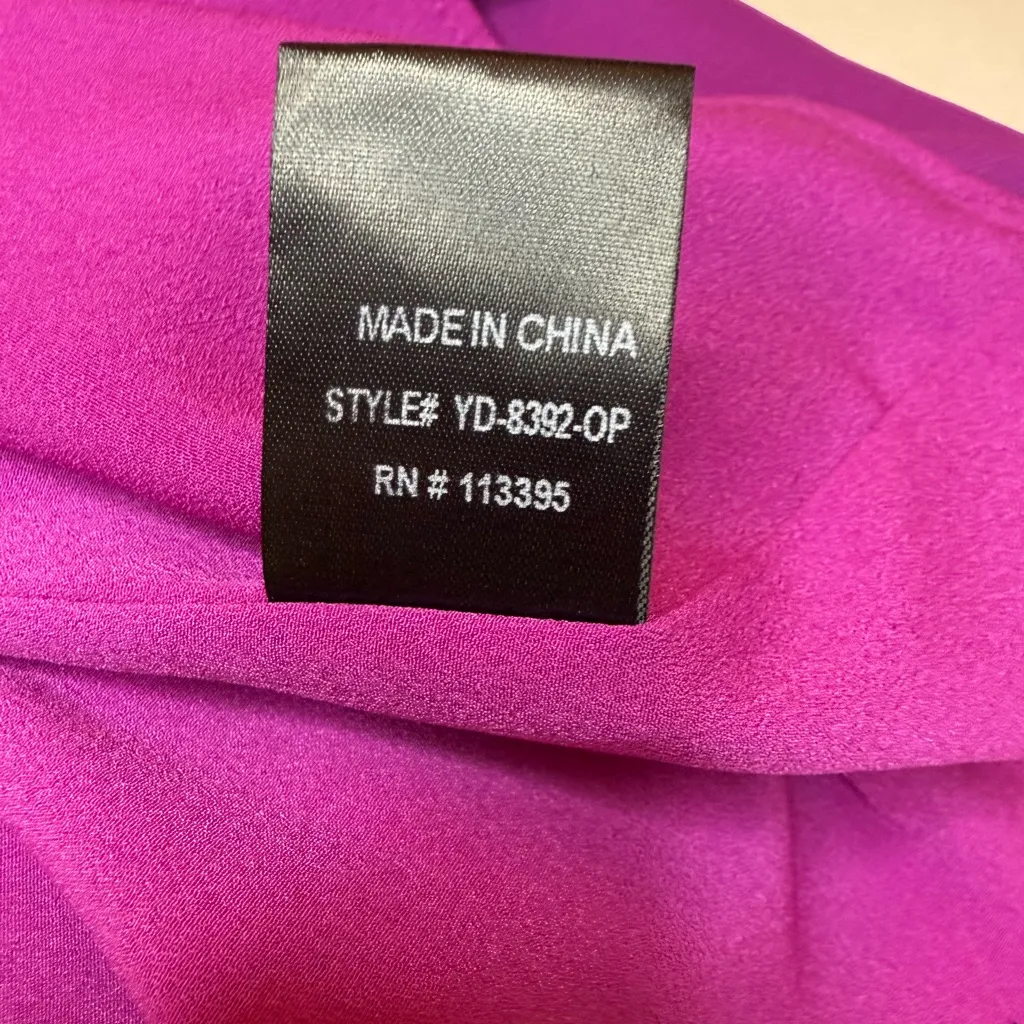 Harlyn Orchid Fit and Flare Halter Dress Plunging Drape Neckline Open Back XL Purple - Image 9