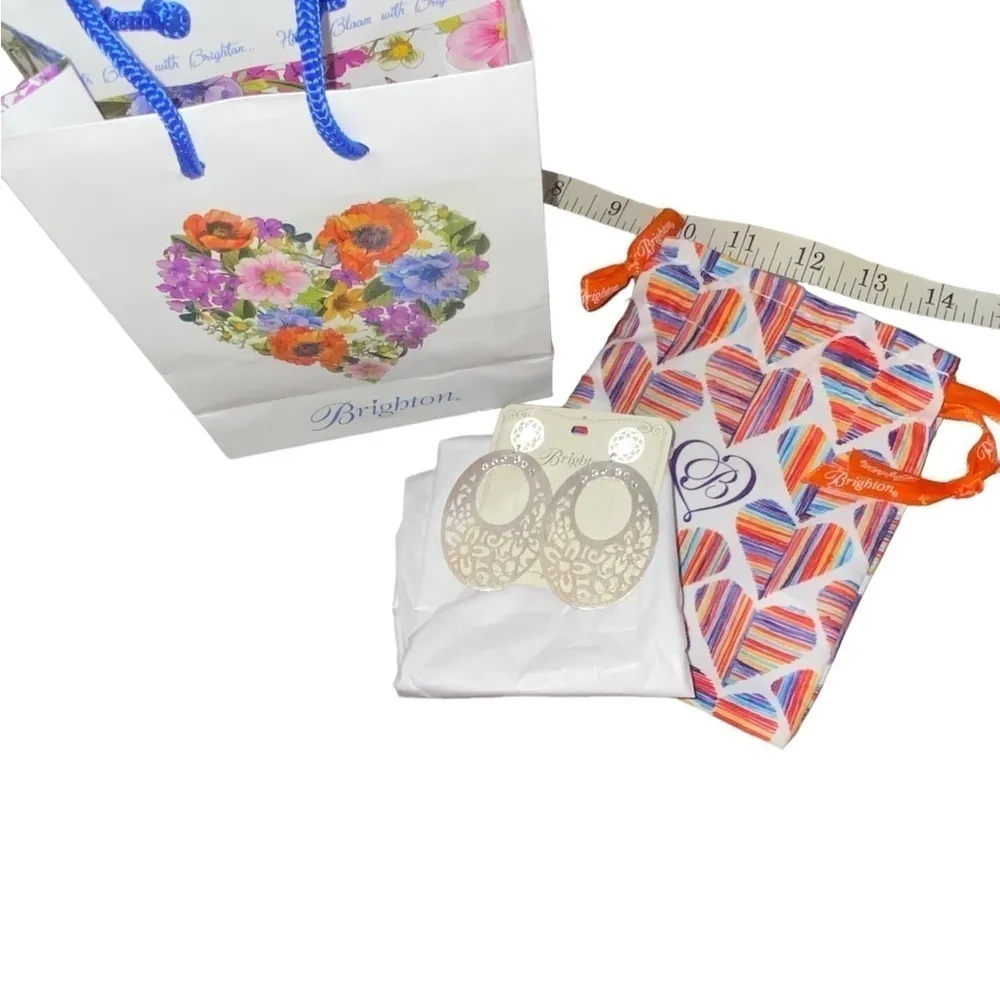 Brighton New silver posh garden floral post drop dangly earrings Feminine gifts - Image 10