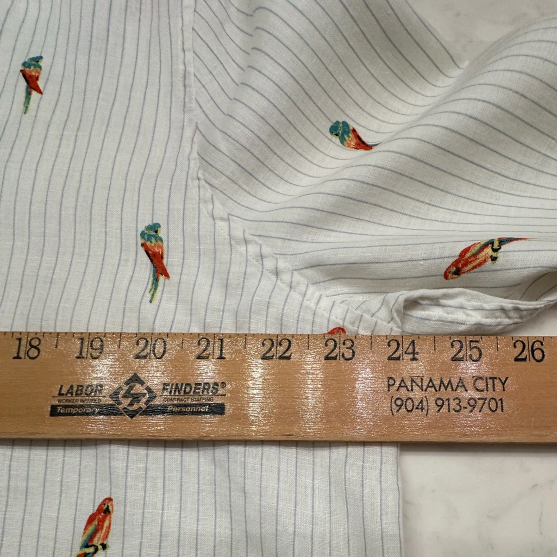 Chico's No Iron Linen Parrot Roll-Tab Button-Up Shirt Women’s Sz 16/18 Resort - Image 8