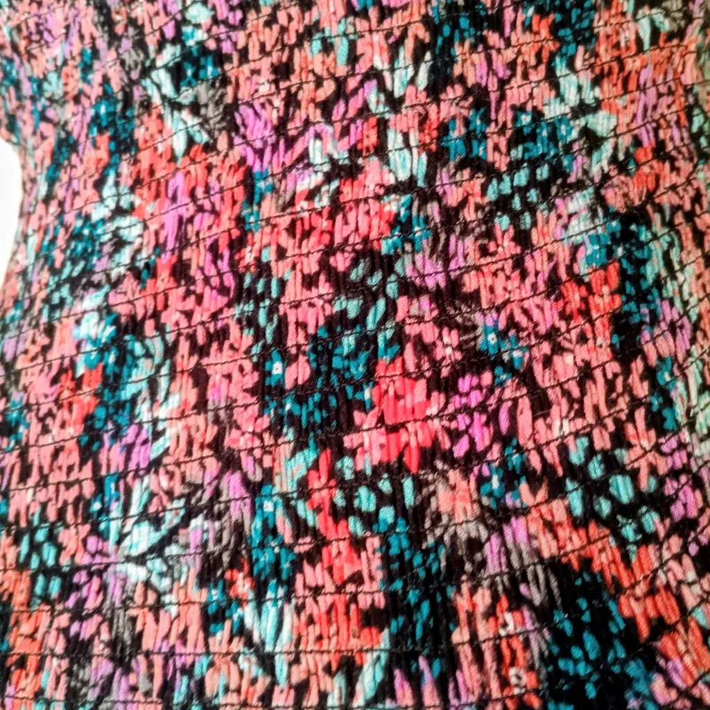 Body Glove Strapless Floral Mini Dress-Medium-Smocked-Surfer-Skater-Beachy-Y2K - Image 3