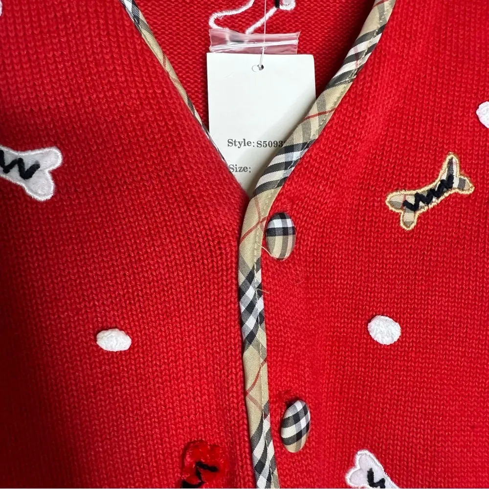 Jack B. Quick Red Scottie Westie Dog Cardigan Sweater Size Large NWT - Image 6