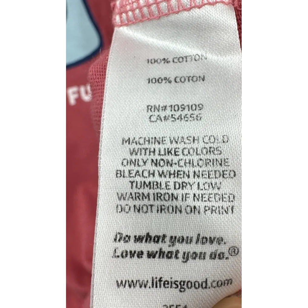 Life Is Good Shirt Women's XXXL Pink Crusher Long Sleeve Half Full Coffee‎ Mug - Image 7