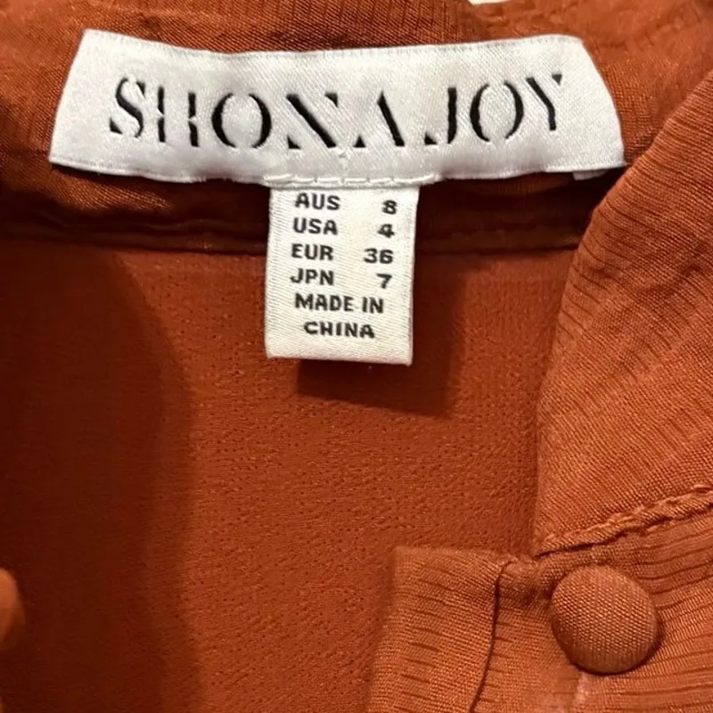 Shona Joy Paprika Mila Balloon Sleeve Frill Ruffle Tiered Mini Dress Size 4 - Image 4