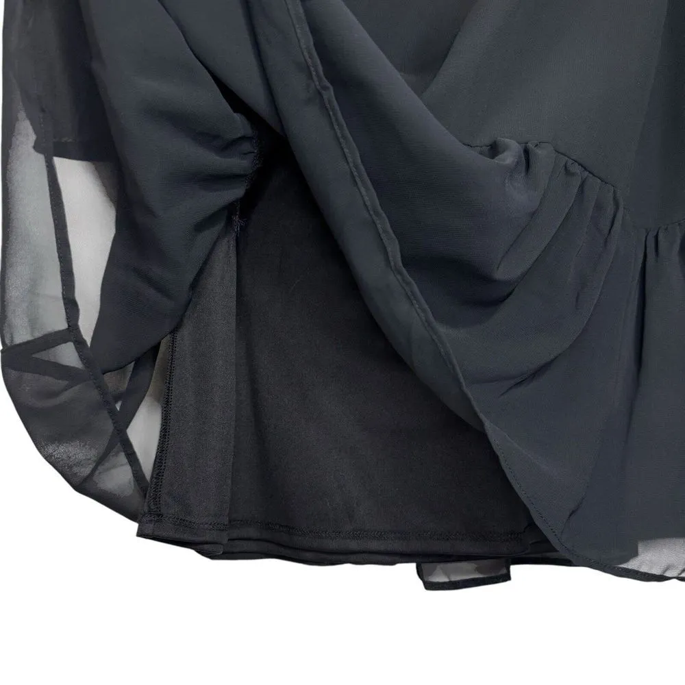 NEW Draper James Dress L Drop Waist Sheer Sleeve Dark Academia Witchy Whimsigoth - Image 4