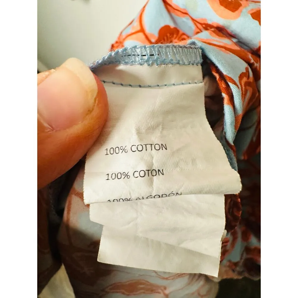 DEREK LAM 10 CROSBY Blue Orange Floral Vines V - Image 13