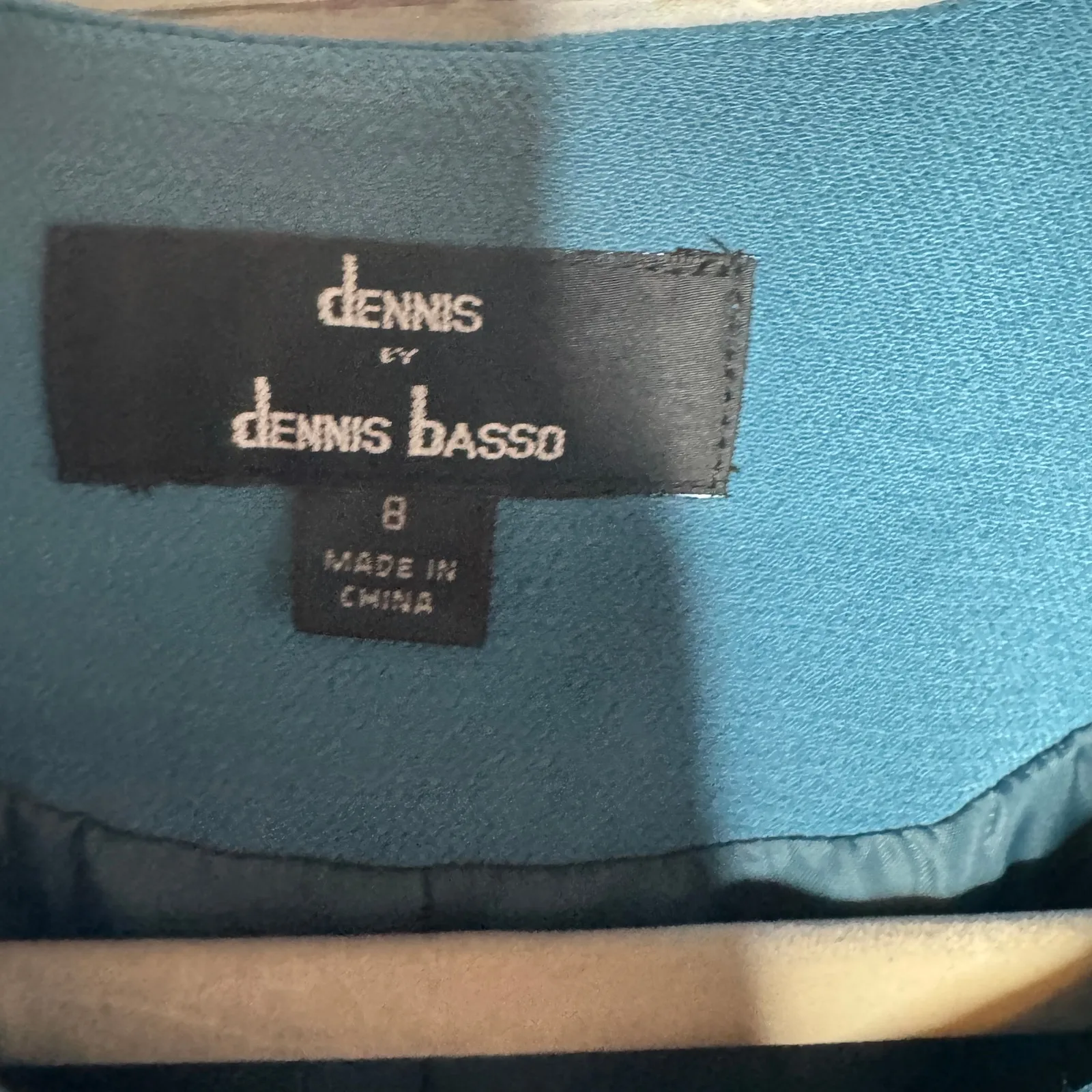 Dennis Basso Blue Textured Tweed Blazer Jacket Long Sleeve Lined 8 - Image 3