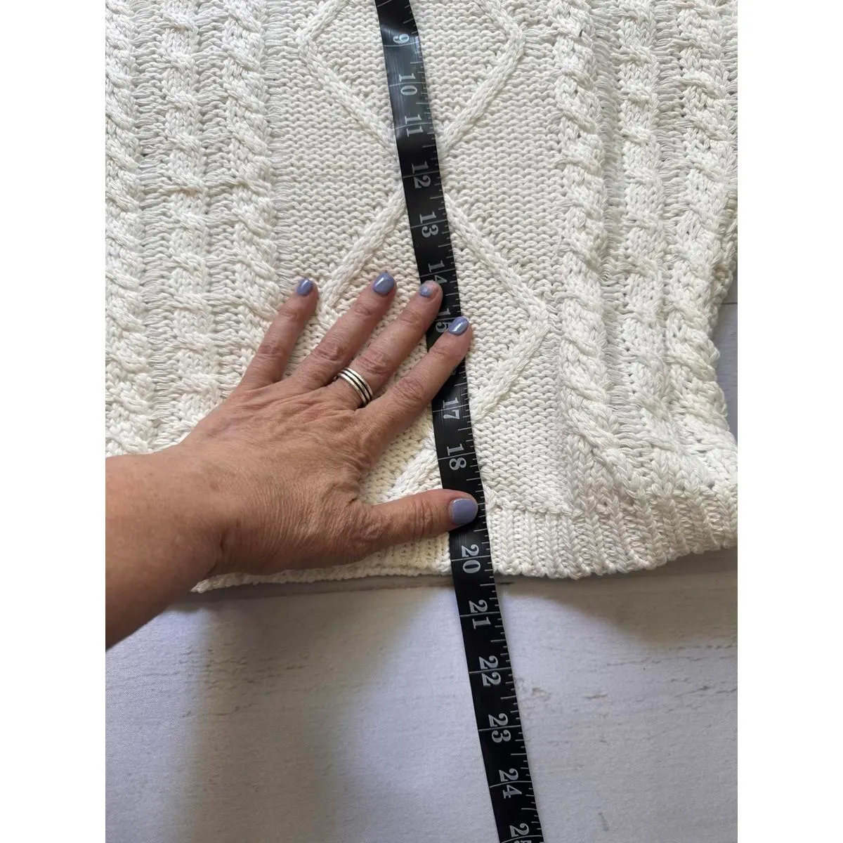 Petal + Pup Women's Cream Cable Knit Turtleneck Sweater L/XL White Size L - Image 7