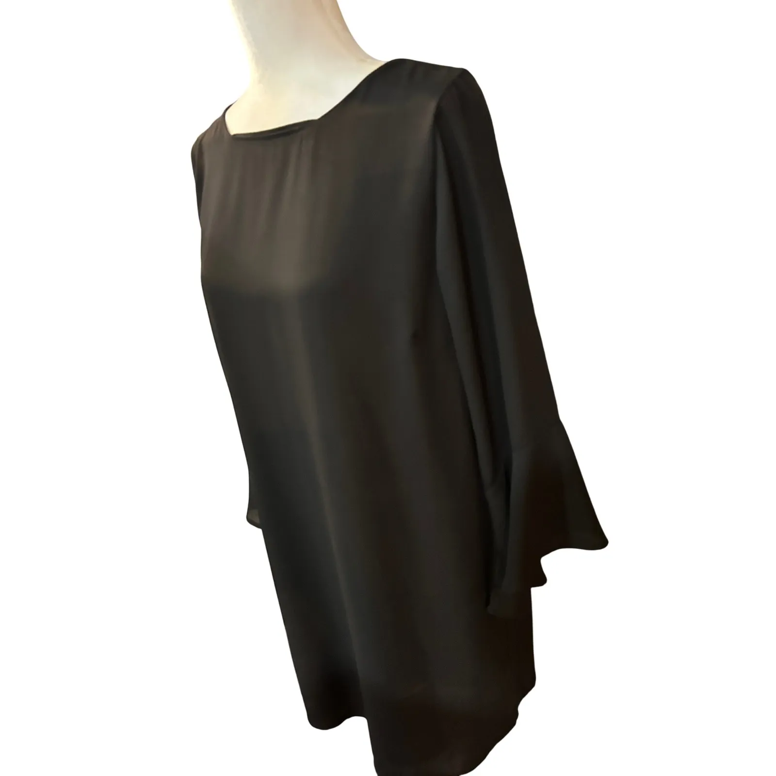 Veronica M Womens‎ Black Dress Flared Bell Long Sleeves Career Casual Size M - Image 3